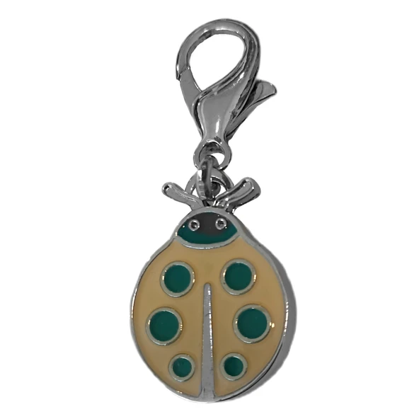 Eastland Kedi Köpek Tasma Süsü Uğur Böceği 1.5*2.5 cm Krem-Yeşil