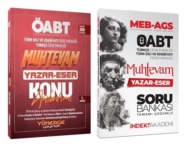 İndeks + Yönerge 2025 ÖABT MEB-AGS Türkçe-Türk Dili Edb.  Muhtevam Yazar Eser Konu + Soru 2 li Set