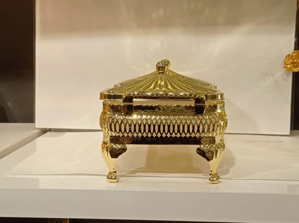 3'LÜ DİKDÖRTGEN KAPAKLI KAHVALTILIK ALTIN - 3