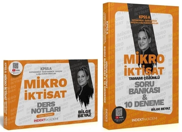 İndeks Akademi 2025 KPSS A Grubu Mikro İktisat Video Ders Notları + Soru Bankası 2 li Set