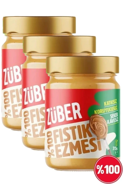 Züber Fıstık Ezmesi %100 315g X 3 Adet