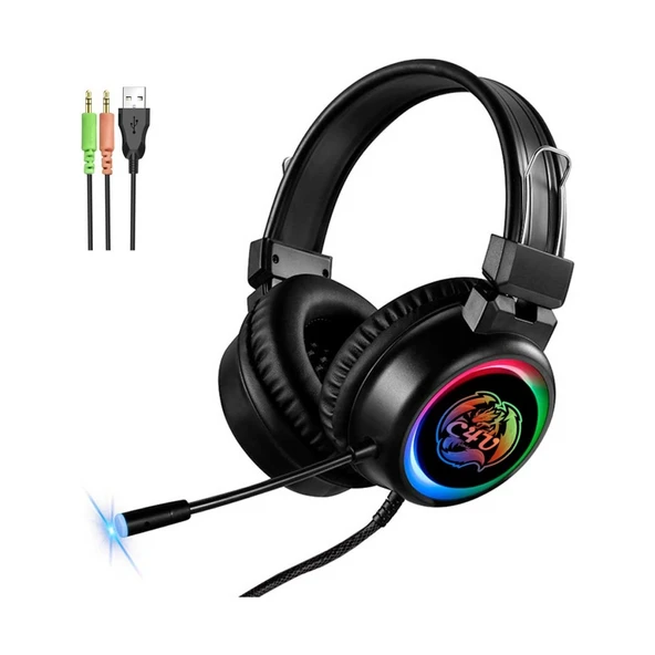 C4U Dragon 3.5mm RGB Stereo Oyuncu Kulaklık+Mikrofon - 4
