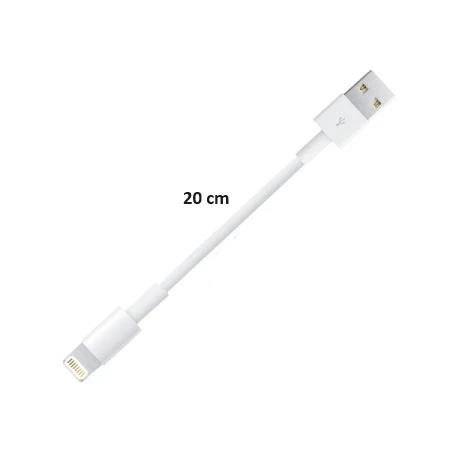 Yetty Lightning Kısa Hızlı Powerbank Şarj ve Data Kablosu 2.1A Beyaz 20cm - Resim 3