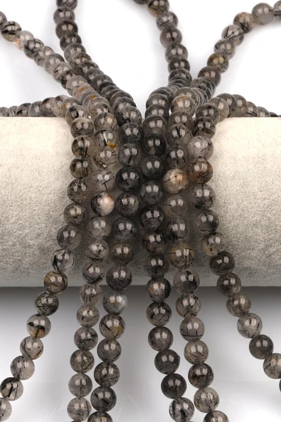 Rutil Kuvars (AAA Kalite) Doğal Taş Dizi 6 mm Küre Kesim