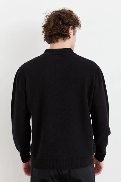 Desen Erkek Uzun Kol Polo Yaka Kazak - Vintage Minimalist Stil - 9