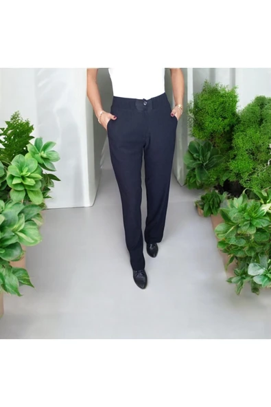 Siyah Rahat Kesim Pantalon - 2