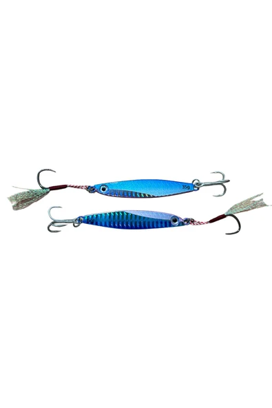 2 Adet Jig Sardine 3D UV Tasarım Suni Yem 35GR Yardımcı İğneli Japon