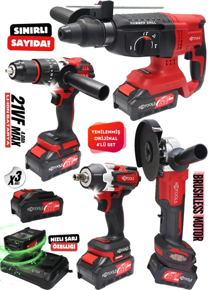 RETOOLS YENİ NESİL KABARTMALI 4'LÜ SET KIRMIZI