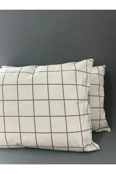 Shopyteks Kare Desen Pamuklu 2 Adet Kapaklı Yastık Kılıfı 50x70 - Resim 2