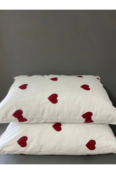 Shopyteks Kalp Desenli - Yastık Kılıfı - 50x70 - 2 Adet - Fermuarlı - Resim 2