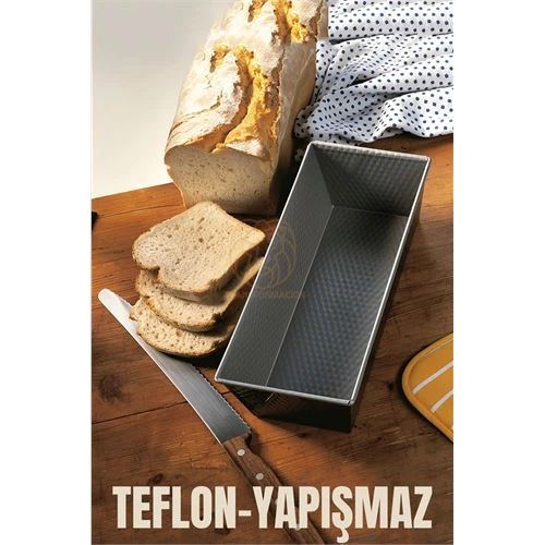 4 ADET Teflon Ekmek Pişirme Kalıbı Baton Pasta Kalıbı 719575