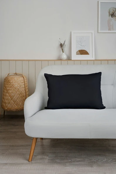 Shopyteks Düz Siyah Yastık Kılıfı - 50x70 - 2 Adet - Resim 2