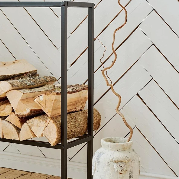 Şömine Kenarı Odunluk Soba Yanı Odunluk Metal Odunluk - 5