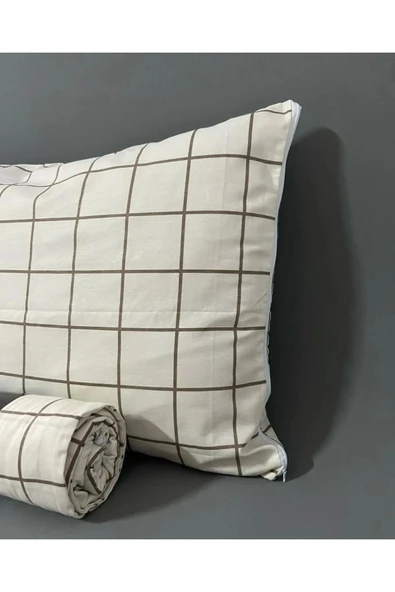 Shopyteks Kare Desen Çift Kişilik Lastikli Çarşaf Seti Battal Boy 180x200 - Resim 2