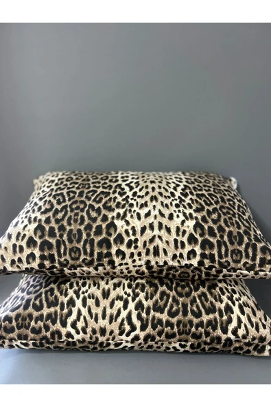Shopyteks Leopar Desenli Fermuarlı Yastık Kılıfı 50x70 - 2 Adet - Resim 3