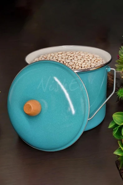 Nishev.com Evini Sev İtalyan Emaye Yoğurt Tenceresi Emaye Bakraç 20cm 5lt – Turkuaz - 3