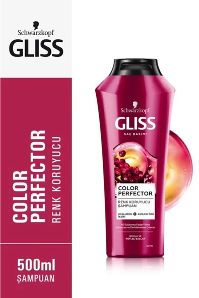Gliss Color Perfector Renk Koruyucu Şampuan - Hyaluron Iksiri Ve Kızılcık Özü Ile 500 ml - 2