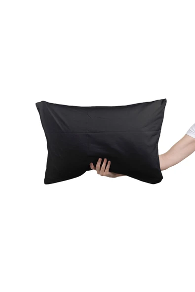 Shopyteks Düz Siyah Yastık Kılıfı - 50x70 - 2 Adet - Resim 4