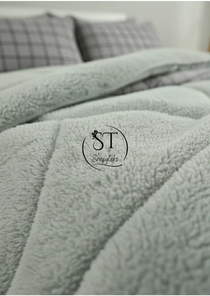 Shopyteks Çift kişilik GRi Kare Welsoft Yorgan Çift Taraflı 195x215 - Resim 2