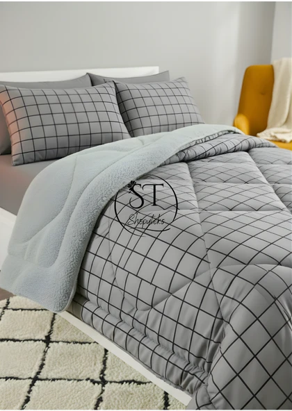 Shopyteks Çift kişilik GRi Kare Welsoft Yorgan Çift Taraflı 195x215 ürün görseli