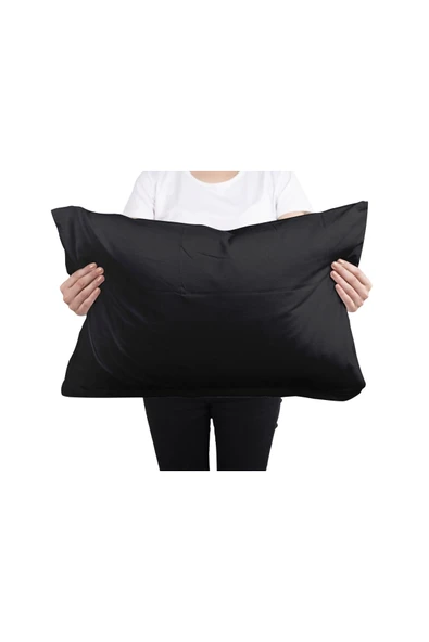 Shopyteks Düz Siyah Yastık Kılıfı - 50x70 - 2 Adet - Resim 3