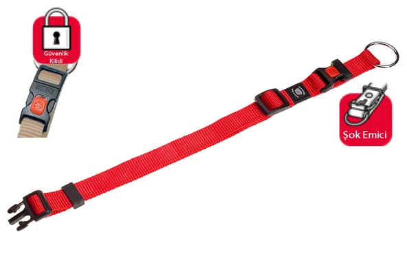 Karlıe Kilitli Boyun Tasma S 30-45cm Kırmızı ürün görseli