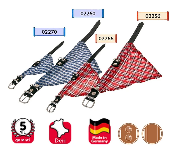 Karlıe Deri Bandanalı Boyun Tasması 32cm Kırmızı ürün görseli