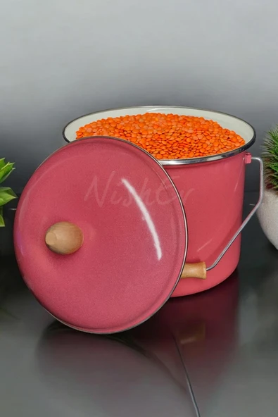 Nishev.com Evini Sev İtalyan Emaye Yoğurt Tenceresi Emaye Bakraç 20cm 5lt – Kırmızı - 3