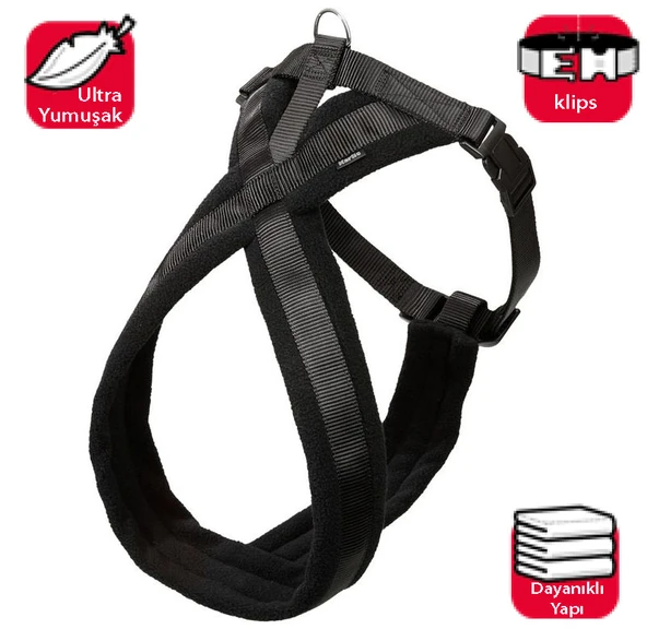 Karlıe Yumuşak Göğüs Tasma 42-50cm Siyah ürün görseli