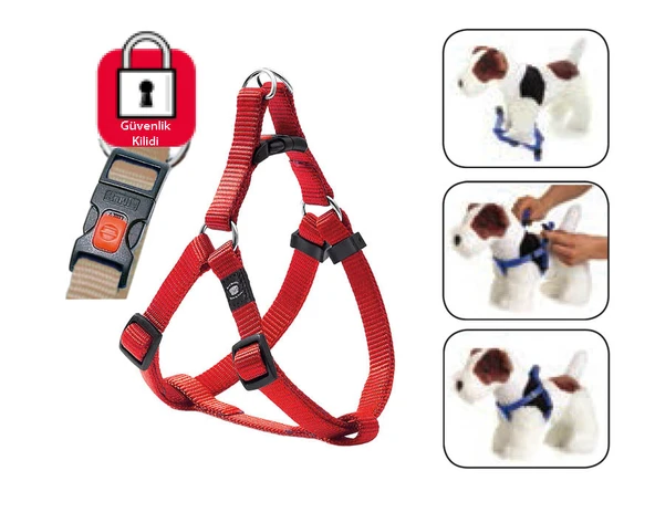 Karlıe Kilitli Göğüs Tasma L 60-90cm Kırmızı ürün görseli