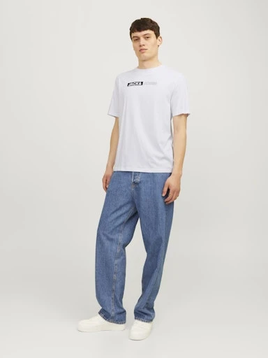 Jack Jones Erkek Jjecorp Bisiklet Yaka Beyaz Tişört 12233999 - 4