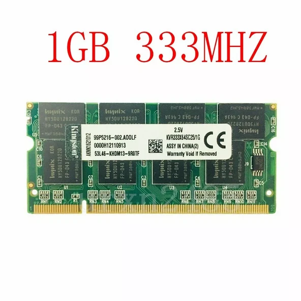 Kingston 1GB DDR 333MHz PC-2700 KVR333X64SC25/1G 200Pin SODIMM Laptop RAM