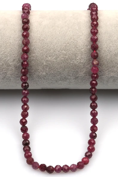 Yakut Doğal Taş Dizi 5 mm Fasetli Küre Kesim - 2