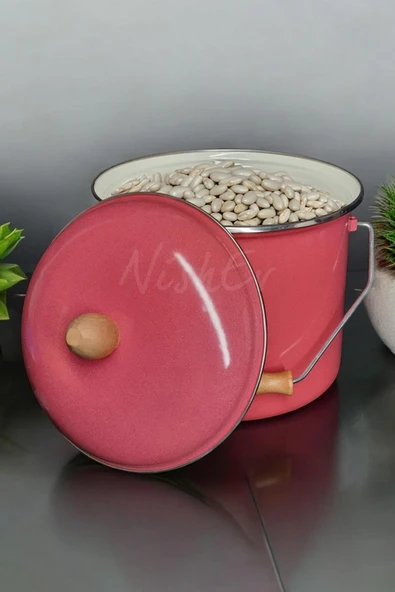 Nishev.com Evini Sev İtalyan Emaye Yoğurt Tenceresi Emaye Bakraç 20cm 5lt – Kırmızı - 2