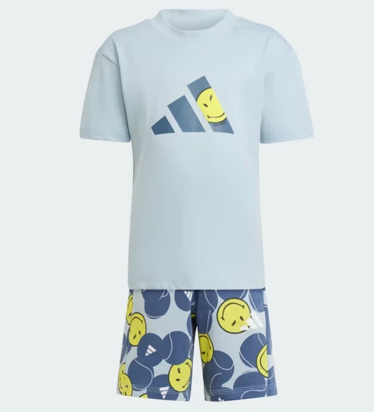 adidas Kid's X Smileyworld Summerset Çocuk T-Shirt -Şort Takımı jj3066 - Resim 4