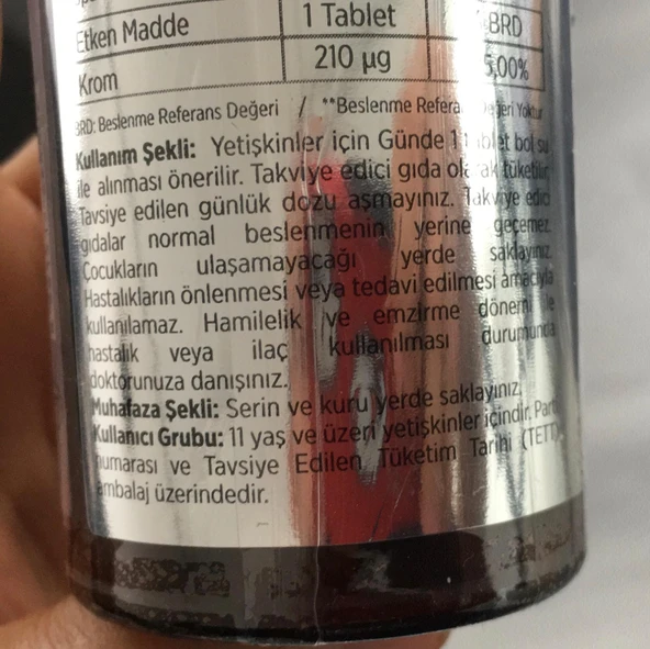 Ersağ Krom Pikolinat Tablet - Resim 5