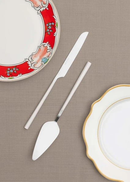The Mia Bianco Pasta Servis Takımı Gümüş 2 Parça CKB 0249
