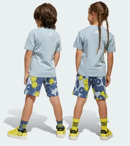 adidas Kid's X Smileyworld Summerset Çocuk T-Shirt -Şort Takımı jj3066 - Resim 2