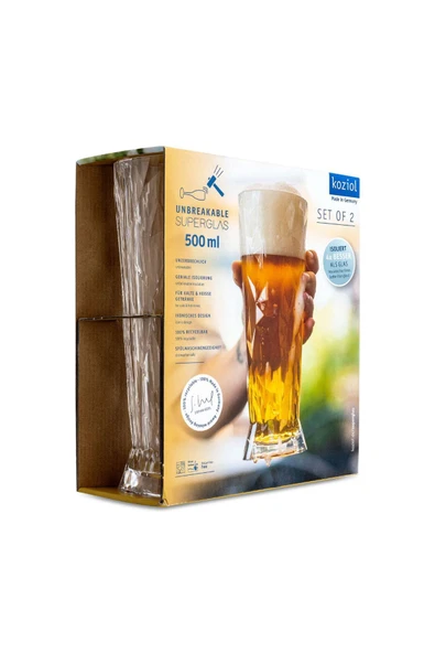 Koziol Superglass 500 Ml Şeffaf 2li Set - Resim 3