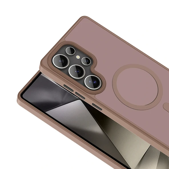 Galaxy S25 Ultra Kılıf Magsafe Şarj Özellikli Mat Leke Yapmayan Arka Yüzey Redclick Sio Kapak - Resim 9