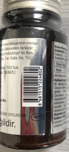 Ersağ Krom Pikolinat Tablet - Resim 2