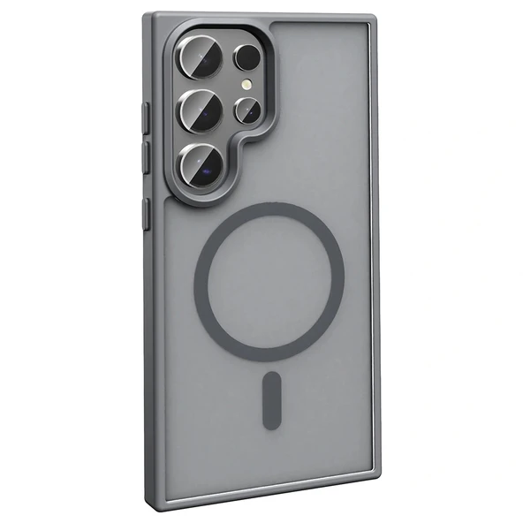 Galaxy S25 Ultra Kılıf Magsafe Şarj Özellikli Mat Leke Yapmayan Arka Yüzey Redclick Sio Kapak - Resim 6