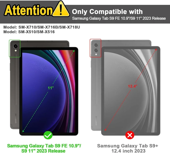 Samsung Galaxy Tab S9 Fe 10.9" Q Türkçe Klavyeli Kılıf Kalem Bölmeli Bluetooth Özellikli Standlı  YEŞİL - 5