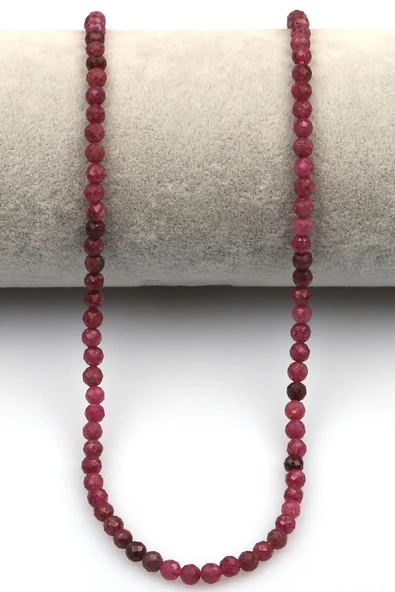 Yakut Doğal Taş Dizi 4 mm Fasetli Küre Kesim - 2