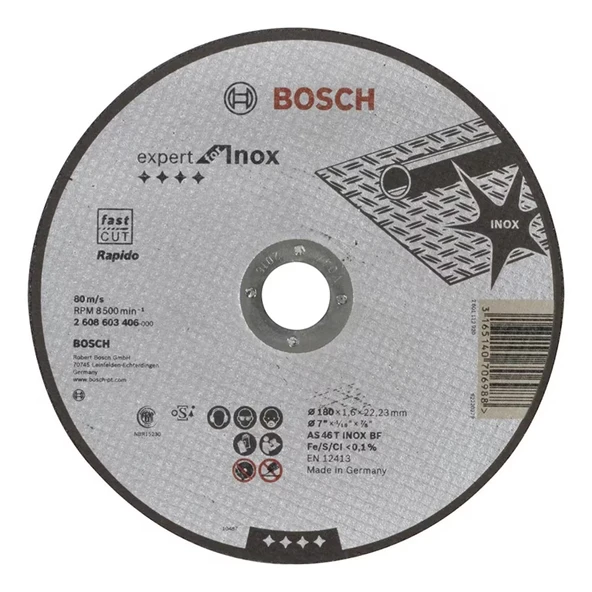 Bosch 180X1,6 mm Expert for Inox Rapido Düz