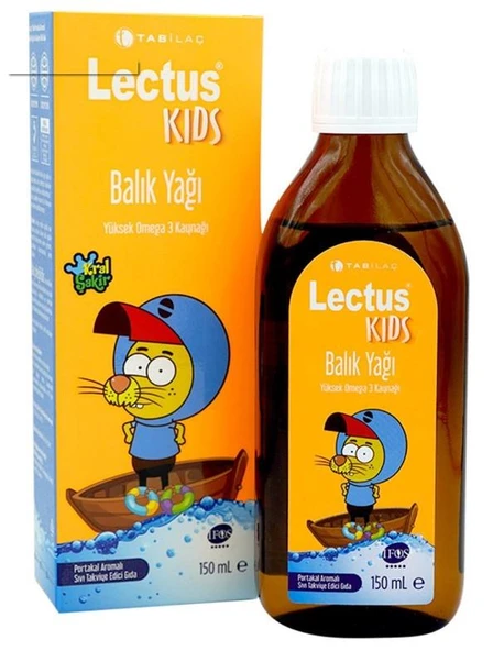 Lectus Kids Kral Şakir Portakal Aromalı Balık Yağı 150 ml