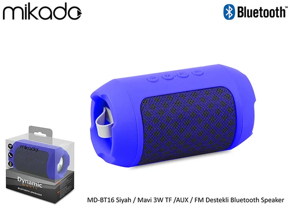 Mikado MD-52BT 10W USB+SD Bazuka Gövdeli Siyah Bluetooth Speaker
