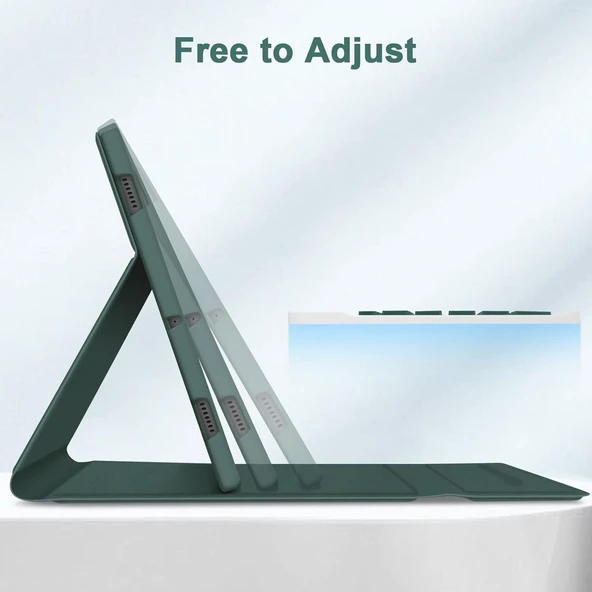 Samsung Galaxy Tab S9 Fe 10.9" Q Türkçe Klavyeli Kılıf Kalem Bölmeli Bluetooth Özellikli Standlı  YEŞİL - 2
