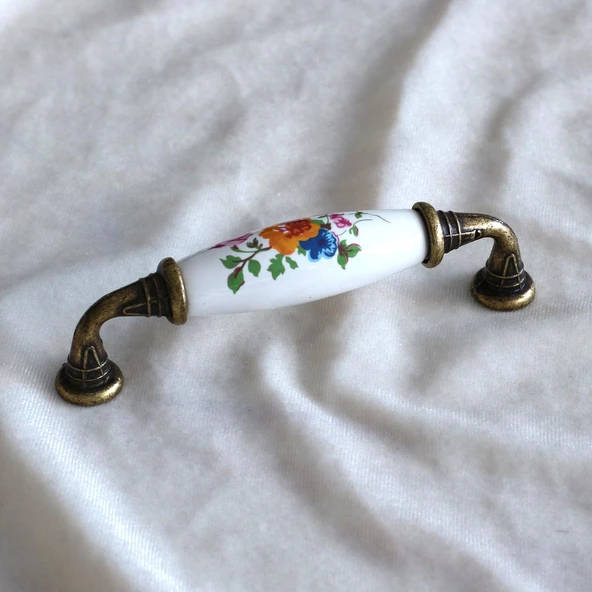 Mobilya Mutfak Çekmece Dolap Kapak Dolabı Kulbu Kulpu Gerçek Porselen Kulpları Beyaz (96 MM-9.6 CM) - Resim 6