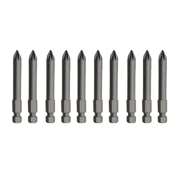 Mıknatıslı Pozidriv Bits Uç PZ2 50 mm 10'lu Set Kutulu Manyetik 1/4" Matkap Ucu 5 cm Uzunluk - 4